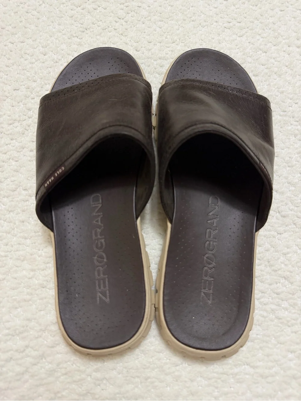 Cole Haan Brown Leather Slip On Sandals Men’s Size 11